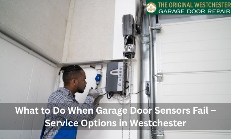 Garage door sensors fail- service options in Westchester